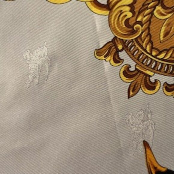 Vintage Burberry of London 100% Silk Scarf Nova Check Blue Gold Design - Picture 5 of 5